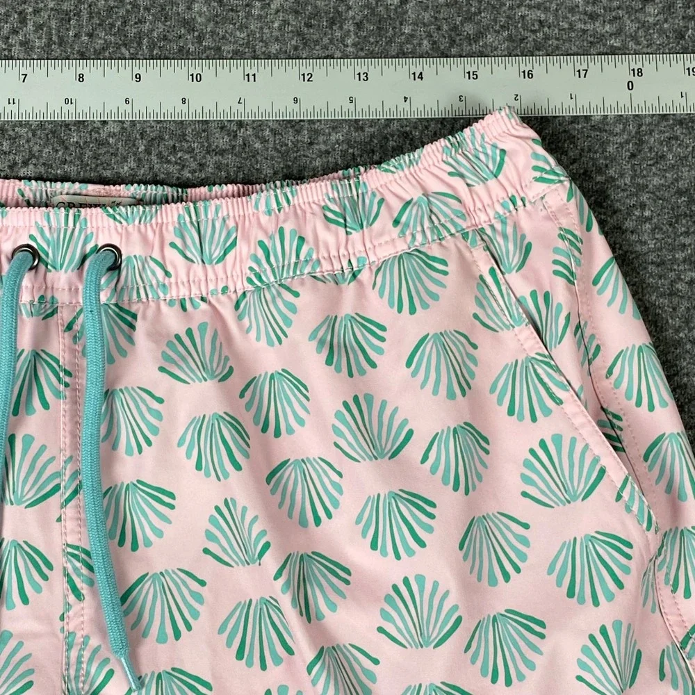 J.Crew Mens Swim Trunks Large Pink Seashell Flex Swimwear‎ BW492 Beach Pool